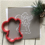 Форма +трафарет для пряников Дед Мороз с посохом, 12 см