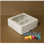 Коробка для капкейков, 4 ячейки с окном, 16х16х10 см, мелованный картон