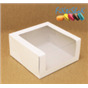 Коробка для торта 22,5х22,5х11 см с окном  (мелованный картон)