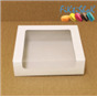 Коробка для торта 22,5х22,5х6 см с окном (мелованный картон)