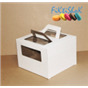 Коробка для торта 24х24х20 см с окном, с ручками (микрогофрокартон)