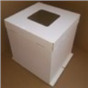 Коробка для торта, 420x420x450мм, гофрокартон, белая, с окном