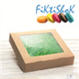 Коробка Крафт для пряников и сладостей 20х20х4 см, с окном, с влагожиростойкой поверхностью