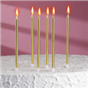 Свечи в торт Ройс, 6 шт, высокие, 13 см, золотой металлик