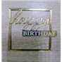 Топпер  Happy Birthday рамка, золотой, арт.11
