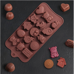 Форма силиконовая для шоколада и льда «Счастье есть», 21×11 см, 15 ячеек