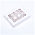 Коробка для 12 конфет, 11.5×8.7×2.5 Тонкие разделители, Белый.
