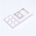 Коробка для 12 конфет, 11.5×8.7×2.5 Тонкие разделители, Белый.