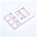 Коробка для 9 конфет, 8.7×8.7×2.5 Тонкие разделители, Белый