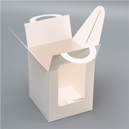 Коробка для кулича белая, 15×15×18 см