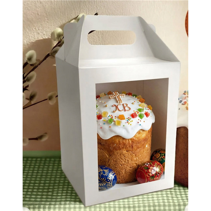 Коробка для кулича с ручками,15х15х20 см