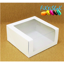 Коробка для торта 18х18х10 см с окном (мелованный картон)