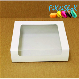 Коробка для торта 22,5х22,5х6 см с окном (мелованный картон)