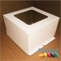 Коробка для торта 30х30х19 с окном (плотный гофрокартон)