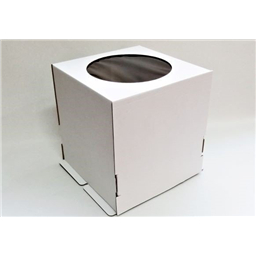 Коробка для торта 30х30х30 с окном (плотный гофрокартон)