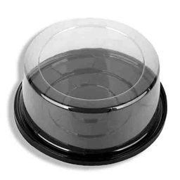 Коробка для торта - пластик,черная.23,5 см, высота 10 см