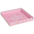 Коробка С Новым Годом, розовая, 21х21х,3 см