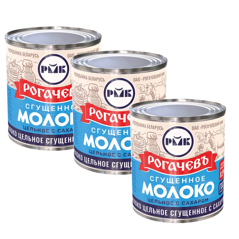 Молоко сгущенное Рогачев с сахаром цельное 8.5%, 380г
