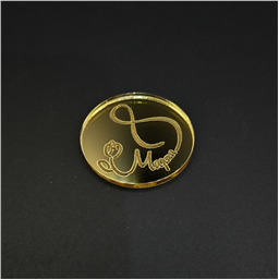 Мини-топпер 8 марта,круг с гравировкой 