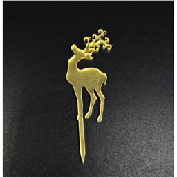 Мини-топпер Олень на ножке,золото, 5 см, зерк.акрил