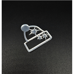 Минни-топпер Шапка серебро, 4 см, зерк.акрил