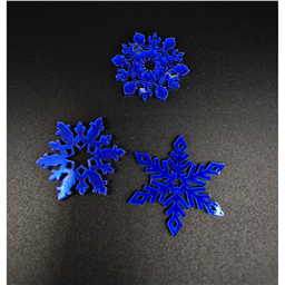 Минни-топпер Снежинки голубые, 4 см, зерк.акрил