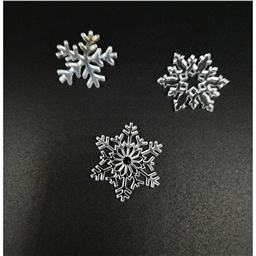 Минни-топпер Снежинки серебро, 4 см, зерк.акрил