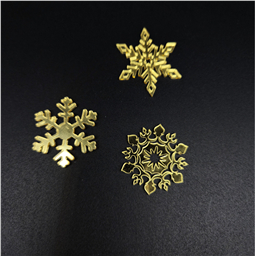 Минни-топпер Снежинки золотые, 4 см, зерк.акрил