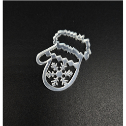 Минни-топпер Варежка серебро, 4 см, зерк.акрил