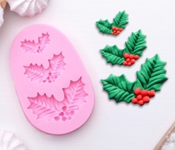 Молд Рождественский остролист, 8,5×5,5 см