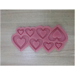 Молд Сердечки сквозные, размер: 6;4,8;3,8;2,6 см