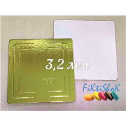 Подложка Квадрат, золото/жемчуг, двухсторонняя, толщина 3,2 мм. 30х30 см