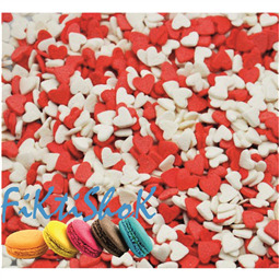 Посыпка Сердечки Красно-Белые мини, 75 гр 