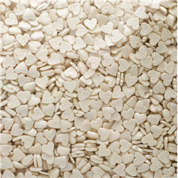 Посыпка Сердечки Мини Белые перламутровые ,75 гр 