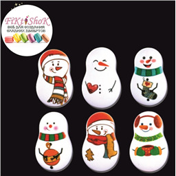 Сахарные Медальоны. Снеговички