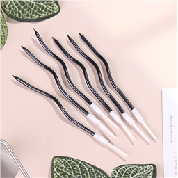 Свечи для торта Серпантин 6 шт, черные, 15,5 см