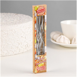 Свечи для торта Серпантин 6 шт, коктейльные, серебро, 15,5 см