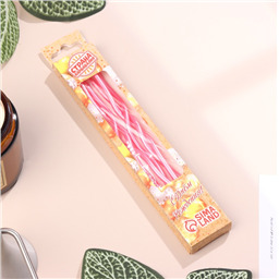 Свечи для торта Серпантин 6 шт, розовые, 15,5 см