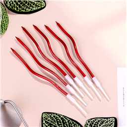 Свечи для торта Серпантин 6 шт, рубиновые, 15,5 см