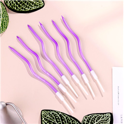 Свечи для торта Серпантин 6 шт, сиреневые, 15,5 см