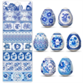 Термонаклейки пасхальные Гжель, 7 шт