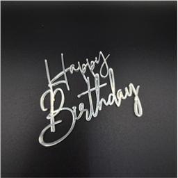 Топпер  Happy Birthday, серебряный, арт.13