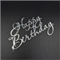 Топпер курсив Happy Birthday, серебро