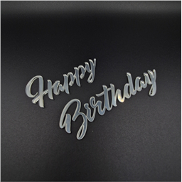 Топпер раздельный  Happy Birthday, серебро 