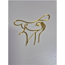 Топпер Силуэт девушки в шляпе, золотой, арт.36