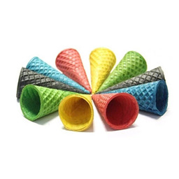 Вафельный рожок,11 см, цвет зелёный 